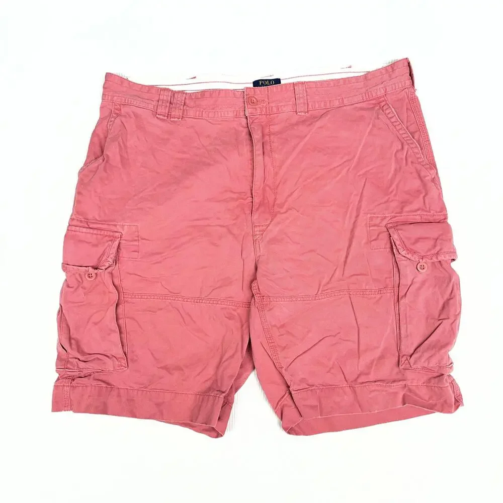 Polo Ralph Lauren Shorts Mens 44 Pink Cargo Chino Classic Fit 12 Inseam Canvas
